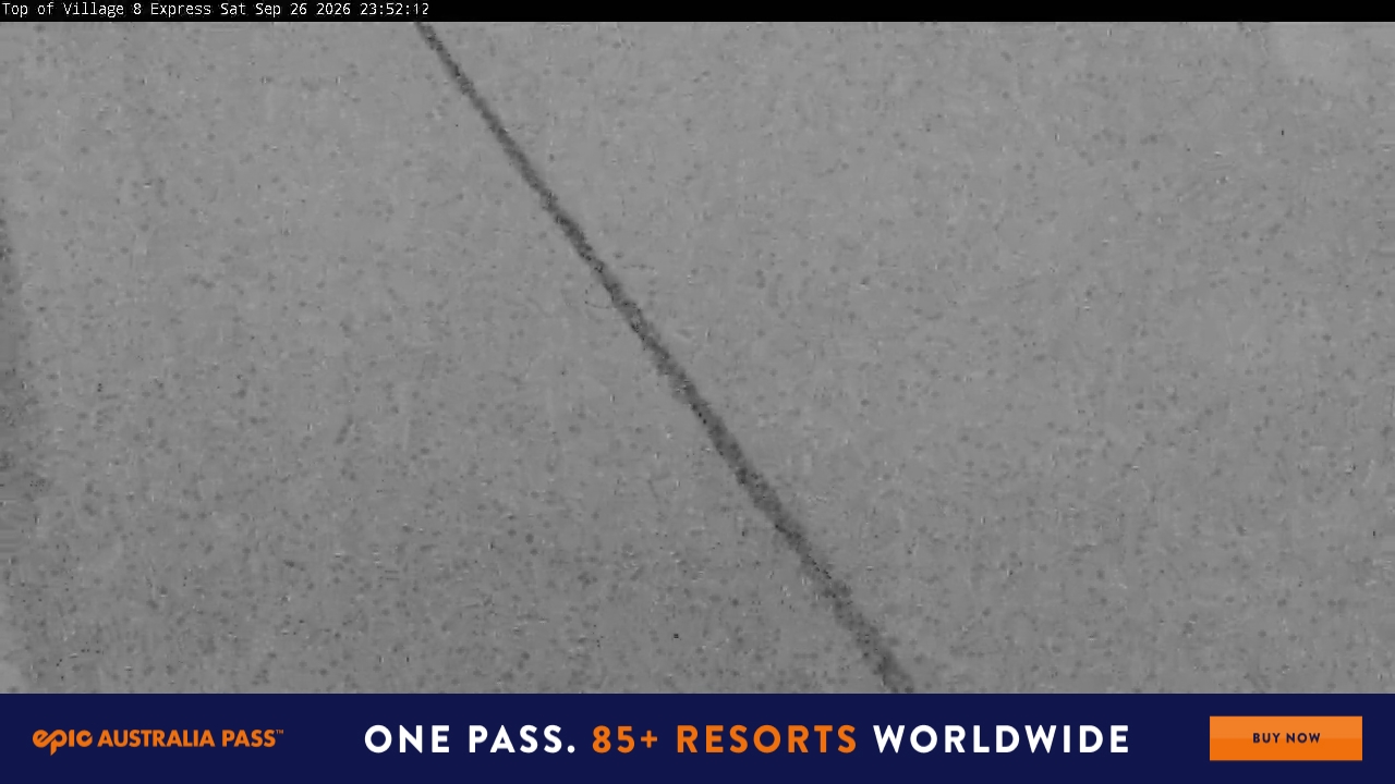 Perisher Village Eight snow cam captured at 26 September 2026 at 11:52 pm AEST