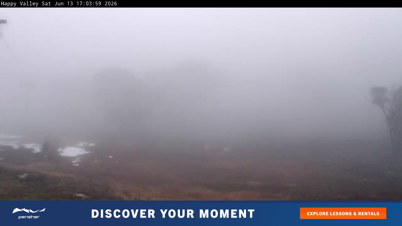 Perisher Happy Valley snow cam captured at 13 June 2026 at 5:08 pm AEST