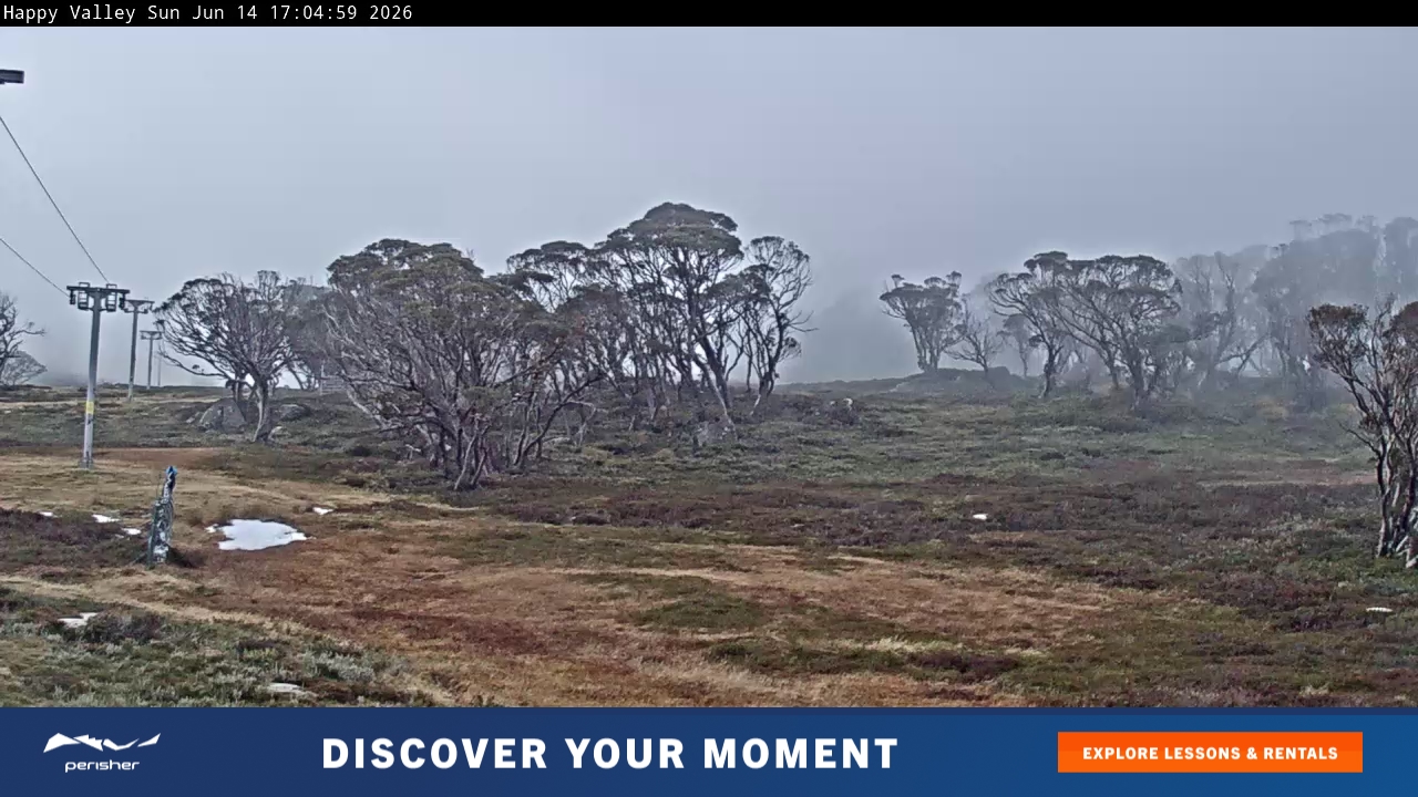 Perisher Happy Valley snow cam captured at 14 June 2026 at 5:08 pm AEST