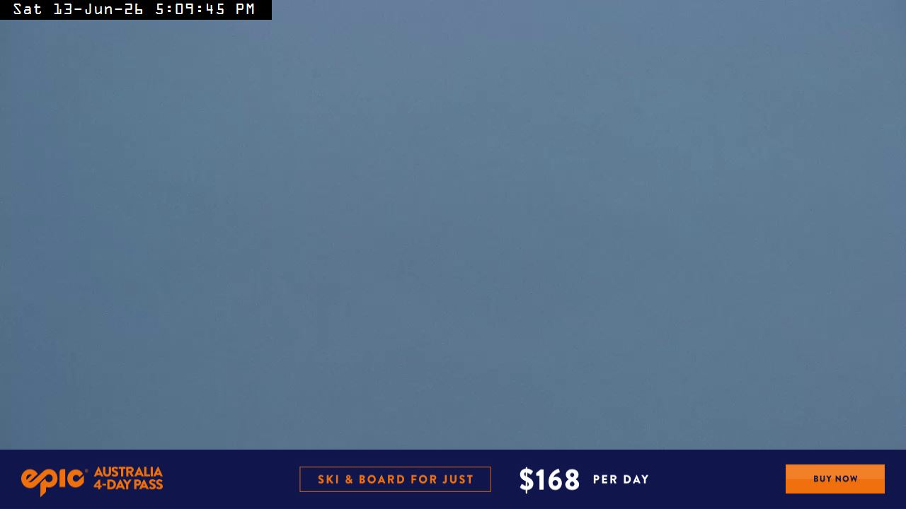 Perisher Mt Kosciuszko snow cam captured at 13 June 2026 at 5:14 pm AEST