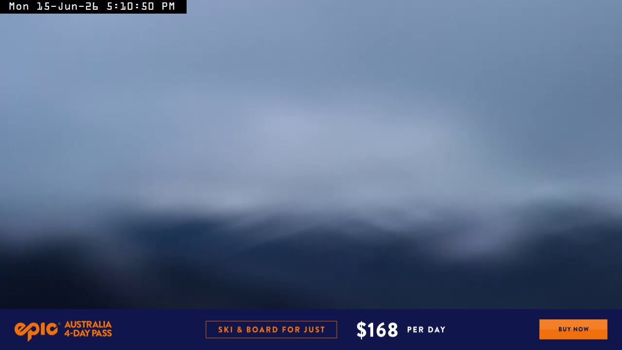Perisher Mt Kosciuszko snow cam captured at 15 June 2026 at 5:14 pm AEST