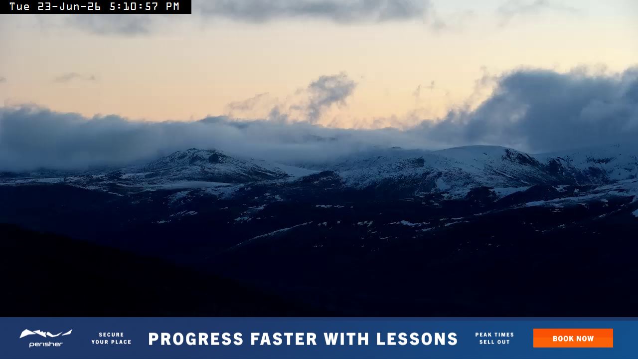Perisher Mt Kosciuszko snow cam captured at 23 June 2026 at 5:16 pm AEST