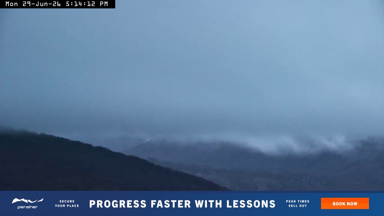 Perisher Mt Kosciuszko snow cam captured at 29 June 2026 at 5:18 pm AEST