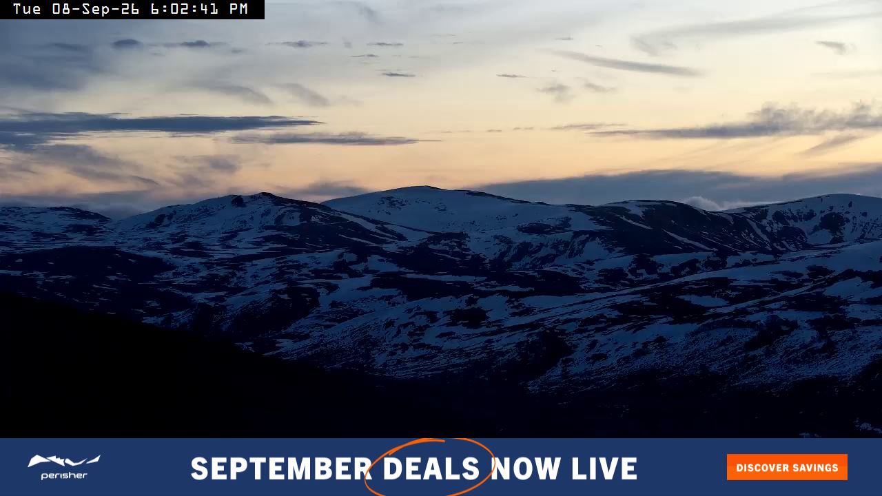 Perisher Mt Kosciuszko snow cam captured at 8 September 2026 at 6:06 pm AEST