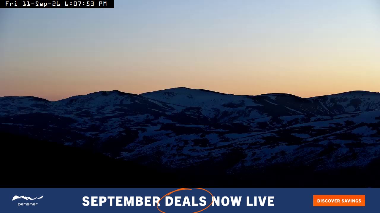Perisher Mt Kosciuszko snow cam captured at 11 September 2026 at 6:09 pm AEST