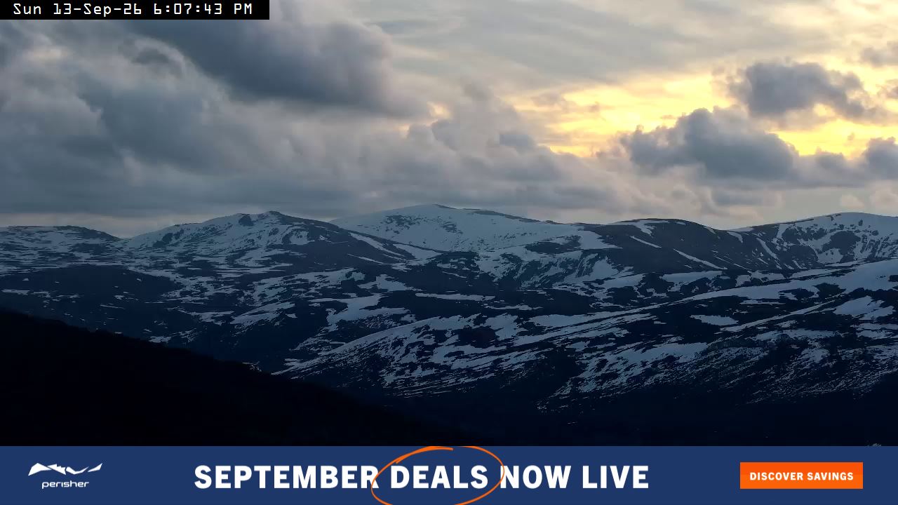 Perisher Mt Kosciuszko snow cam captured at 13 September 2026 at 6:08 pm AEST