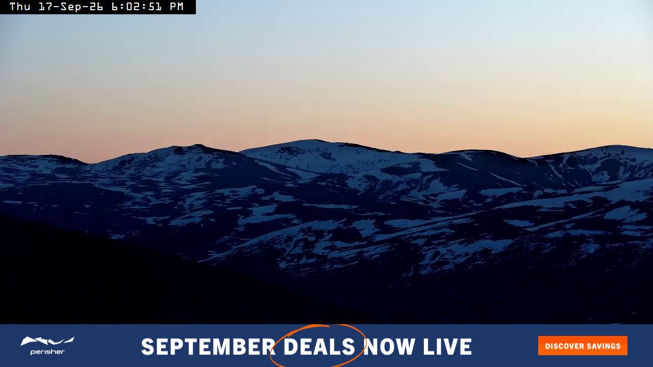 Perisher Mt Kosciuszko snow cam captured at 17 September 2026 at 6:07 pm AEST