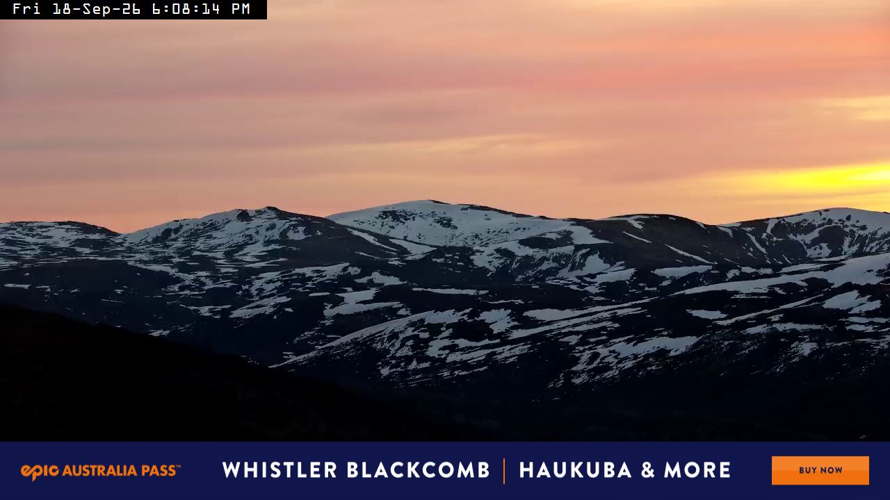 Perisher Mt Kosciuszko snow cam captured at 18 September 2026 at 6:08 pm AEST