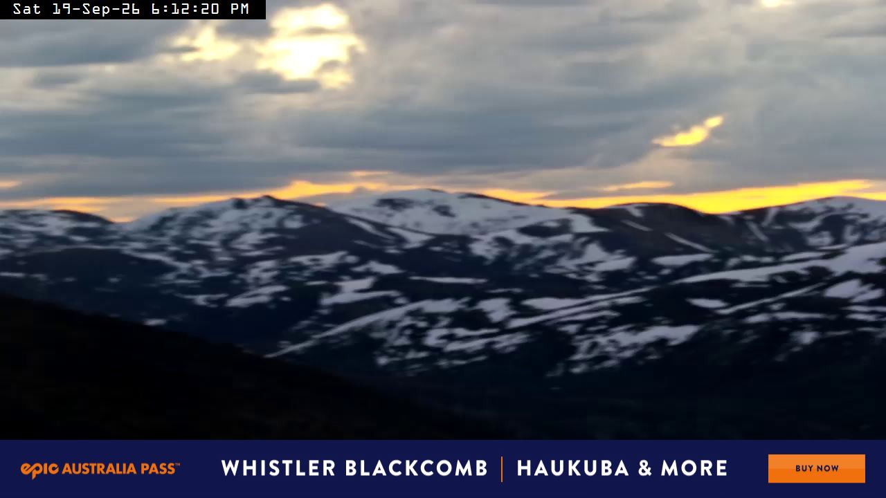 Perisher Mt Kosciuszko snow cam captured at 19 September 2026 at 6:22 pm AEST