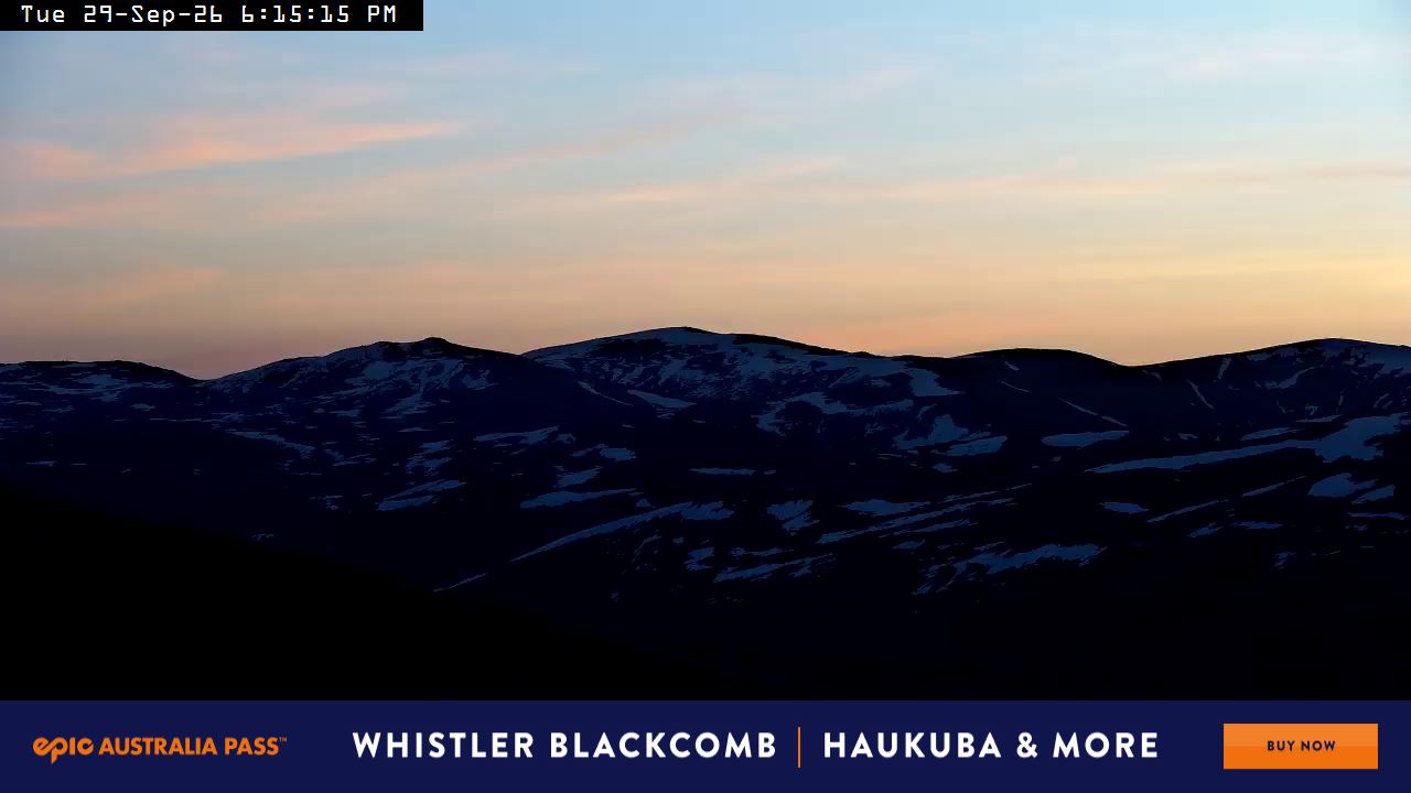 Perisher Mt Kosciuszko snow cam captured at 29 September 2026 at 6:22 pm AEST