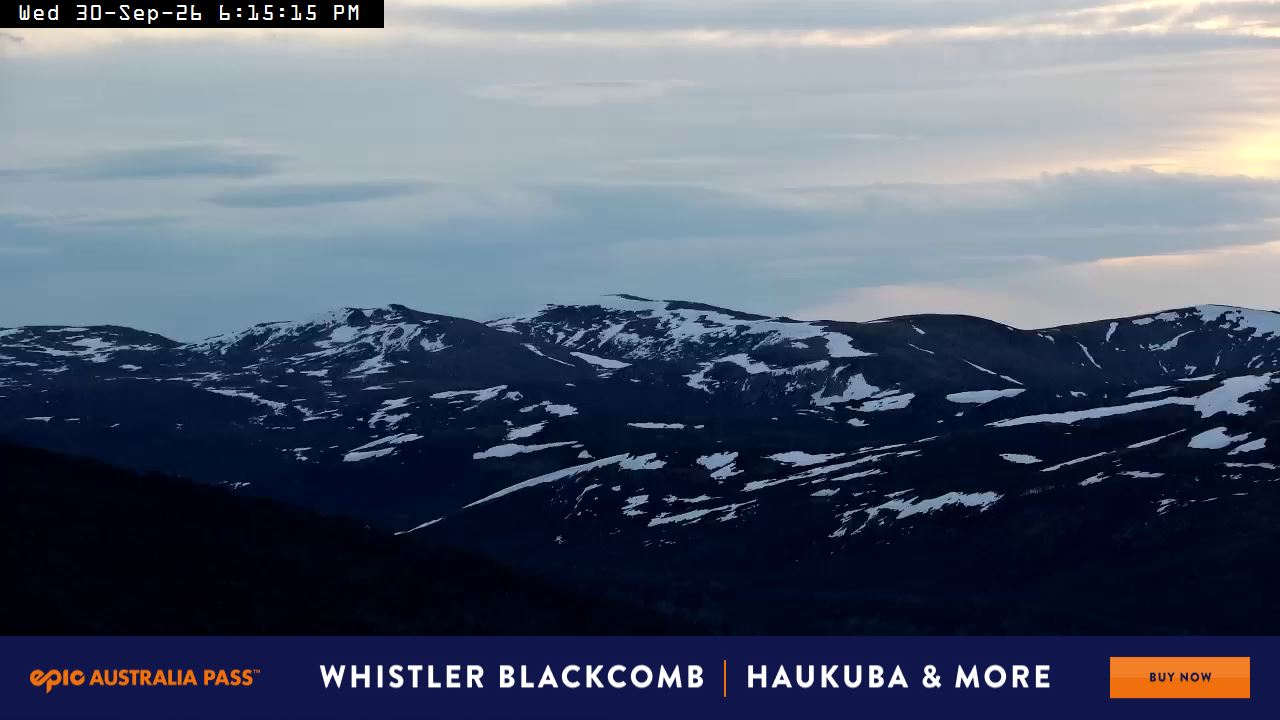 Perisher Mt Kosciuszko snow cam captured at 30 September 2026 at 6:15 pm AEST