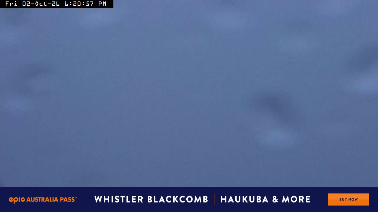 Perisher Mt Kosciuszko snow cam captured at 2 October 2026 at 6:37 pm AEST