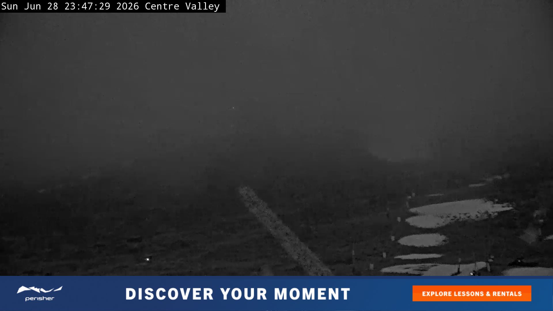 Perisher Centre Valley and Mt Perisher snow cam captured at 28 June 2026 at 11:49 pm AEST