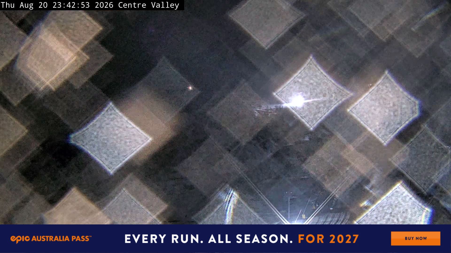 Perisher Centre Valley and Mt Perisher snow cam captured at 20 August 2026 at 11:50 pm AEST