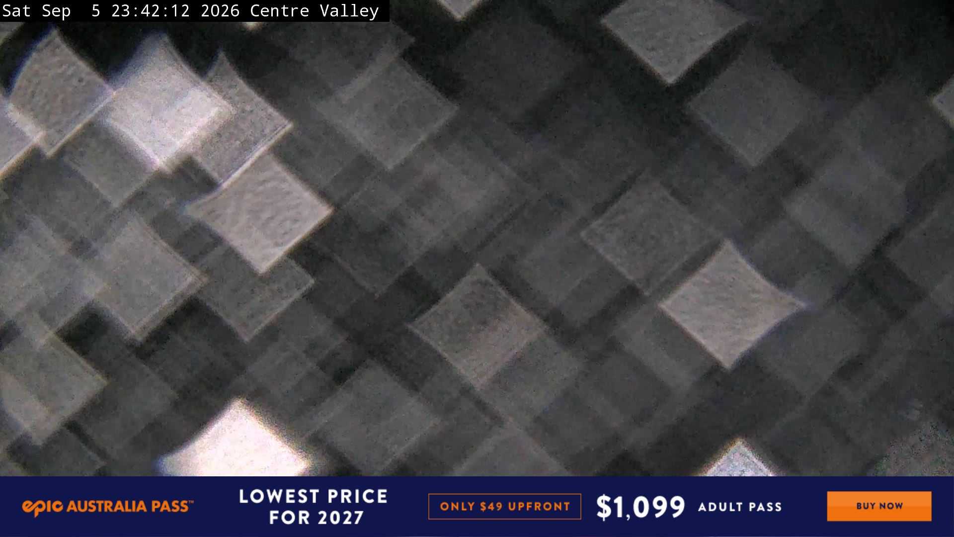Perisher Centre Valley and Mt Perisher snow cam captured at 5 September 2026 at 11:49 pm AEST