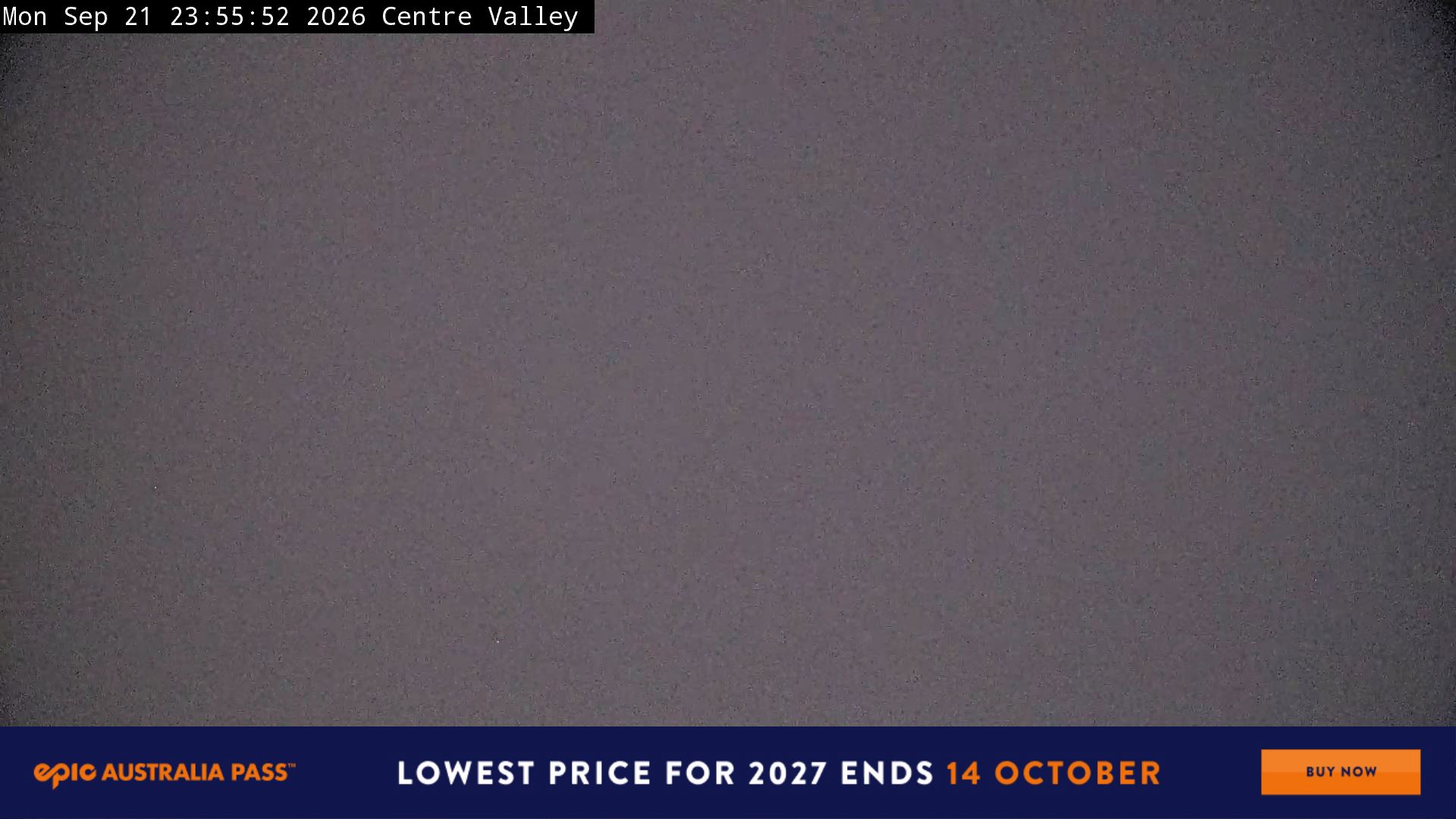 Perisher Centre Valley and Mt Perisher snow cam captured at 21 September 2026 at 11:56 pm AEST
