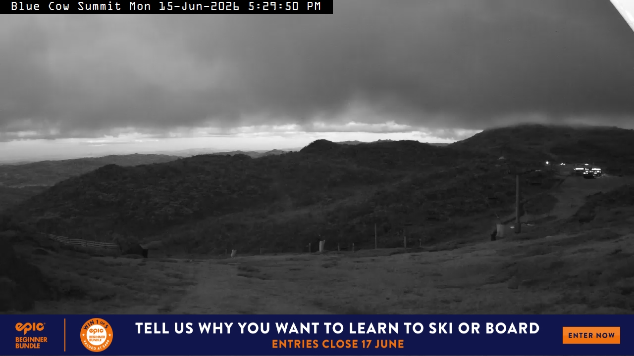 Perisher Blue Cow Summit snow cam captured at 15 June 2026 at 5:32 pm AEST