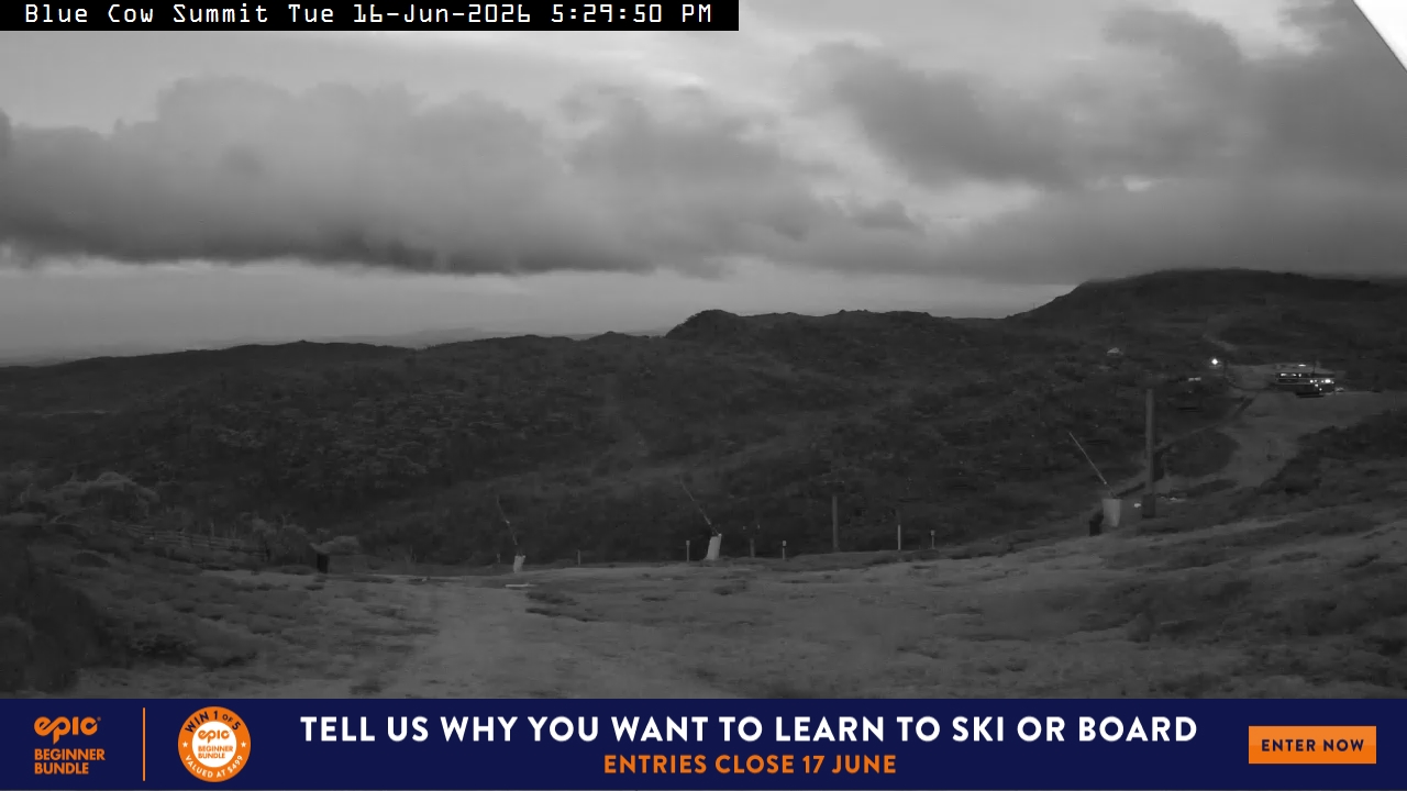 Perisher Blue Cow Summit snow cam captured at 16 June 2026 at 5:30 pm AEST