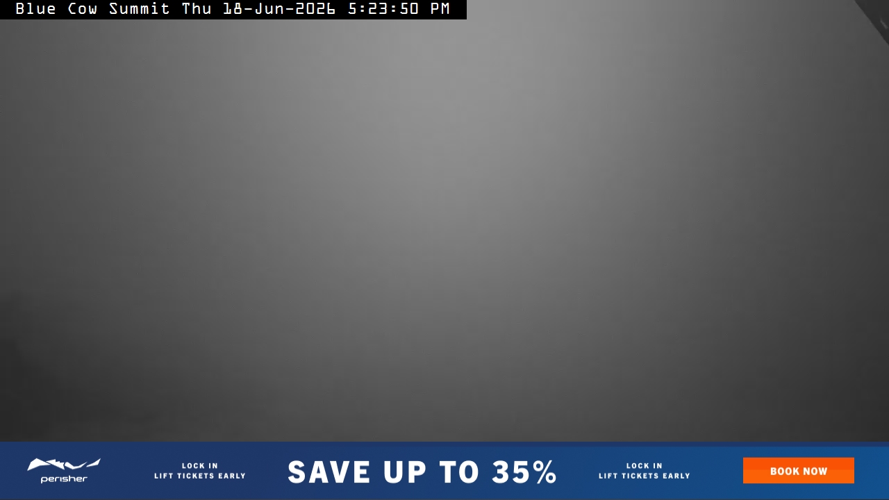 Perisher Blue Cow Summit snow cam captured at 18 June 2026 at 5:25 pm AEST