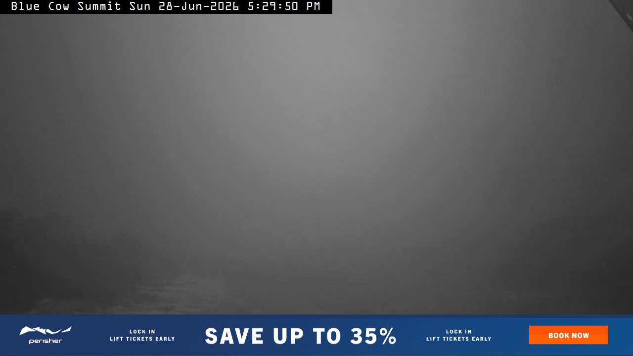 Perisher Blue Cow Summit snow cam captured at 28 June 2026 at 5:31 pm AEST
