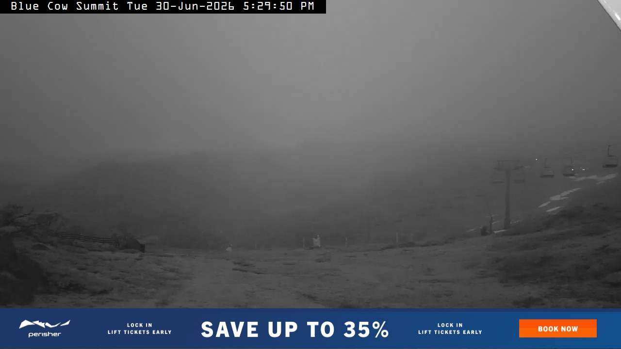 Perisher Blue Cow Summit snow cam captured at 30 June 2026 at 5:30 pm AEST