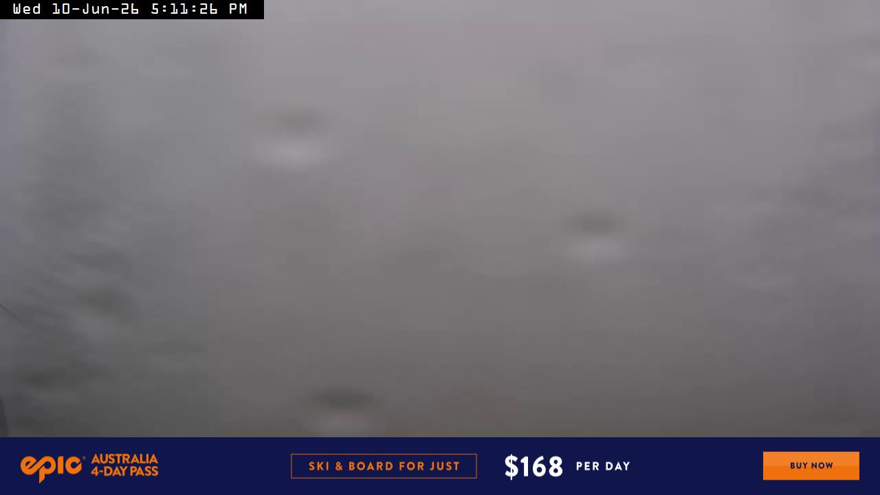 Perisher Top of Freedom snow cam captured at 10 June 2026 at 6:02 pm AEST