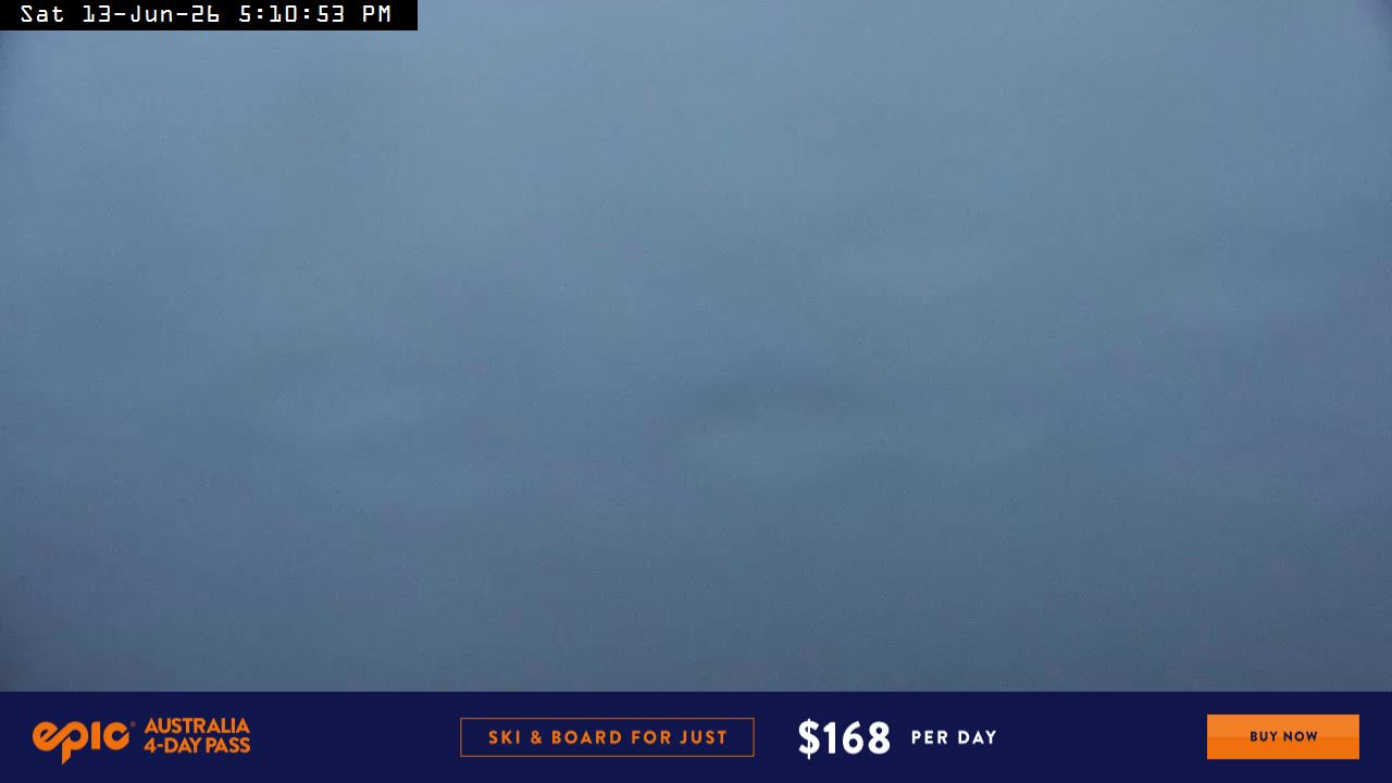 Perisher Top of Freedom snow cam captured at 13 June 2026 at 5:14 pm AEST