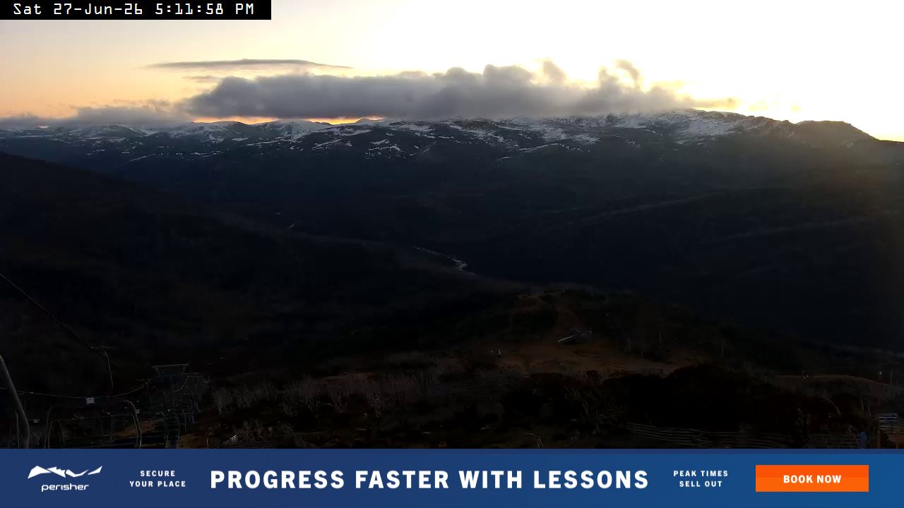 Perisher Top of Freedom snow cam captured at 27 June 2026 at 5:14 pm AEST