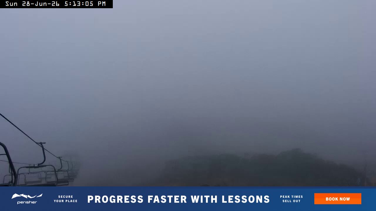 Perisher Top of Freedom snow cam captured at 28 June 2026 at 5:13 pm AEST