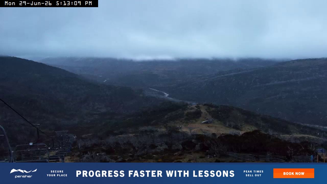 Perisher Top of Freedom snow cam captured at 29 June 2026 at 5:18 pm AEST