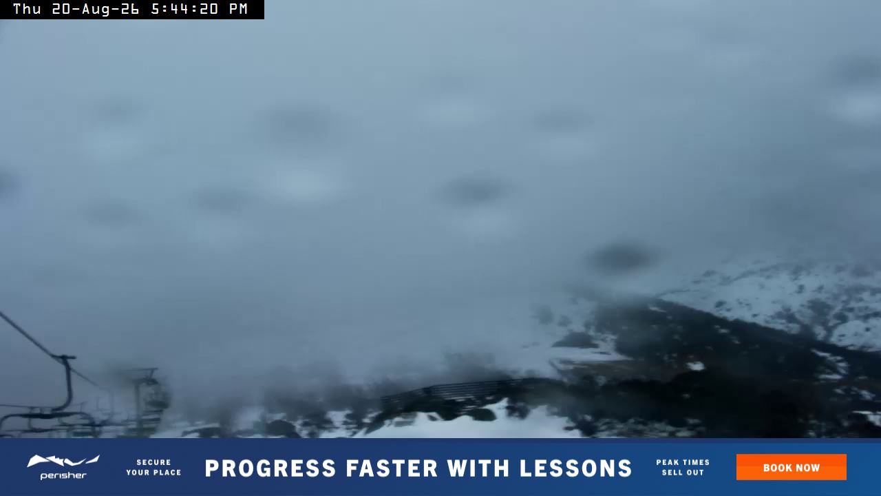 Perisher Top of Freedom snow cam captured at 20 August 2026 at 5:46 pm AEST