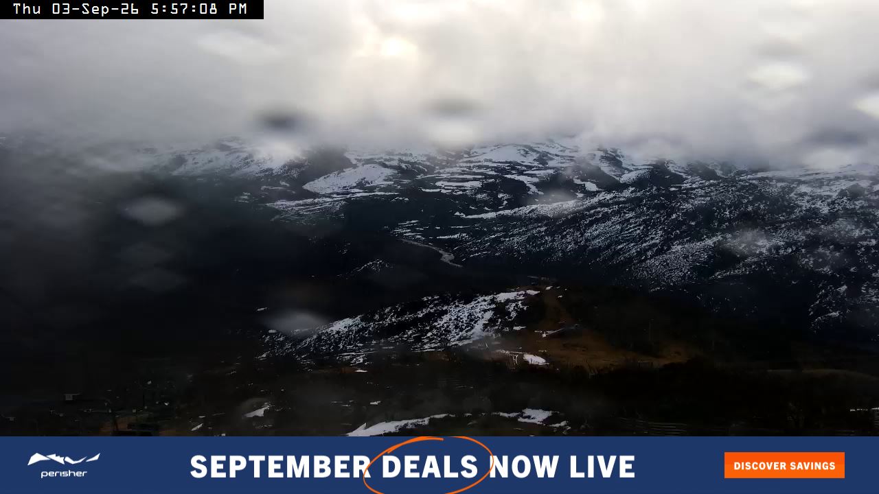 Perisher Top of Freedom snow cam captured at 3 September 2026 at 6:02 pm AEST