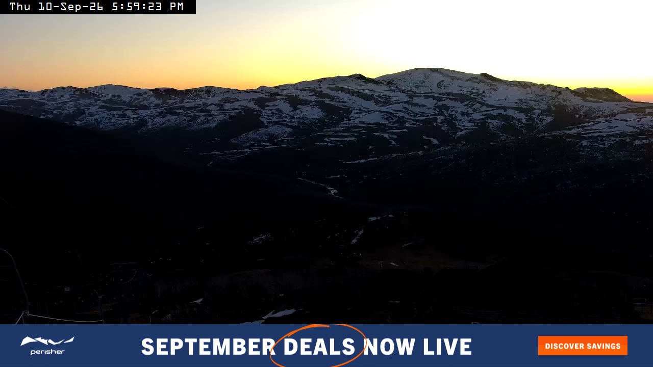 Perisher Top of Freedom snow cam captured at 10 September 2026 at 6:07 pm AEST