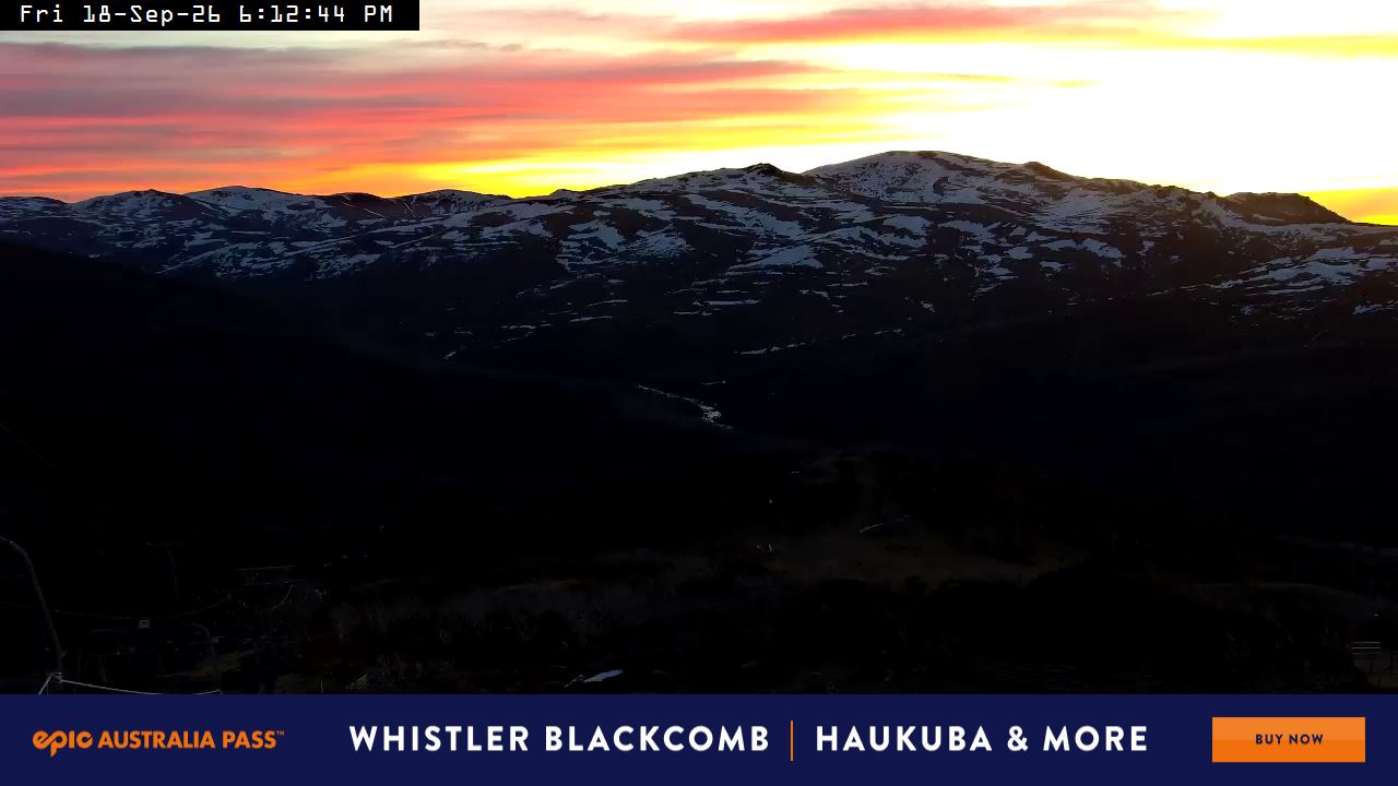 Perisher Top of Freedom snow cam captured at 18 September 2026 at 6:20 pm AEST