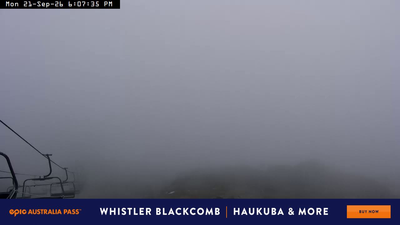 Perisher Top of Freedom snow cam captured at 21 September 2026 at 6:15 pm AEST