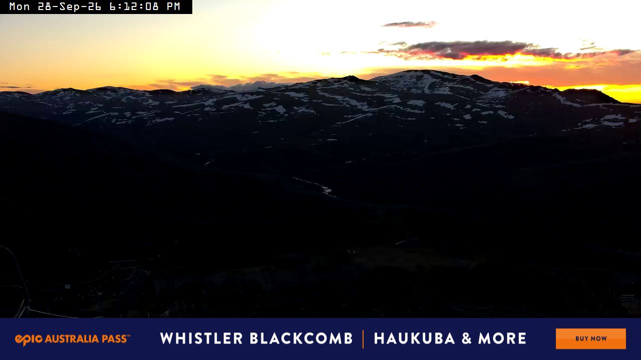 Perisher Top of Freedom snow cam captured at 28 September 2026 at 6:12 pm AEST