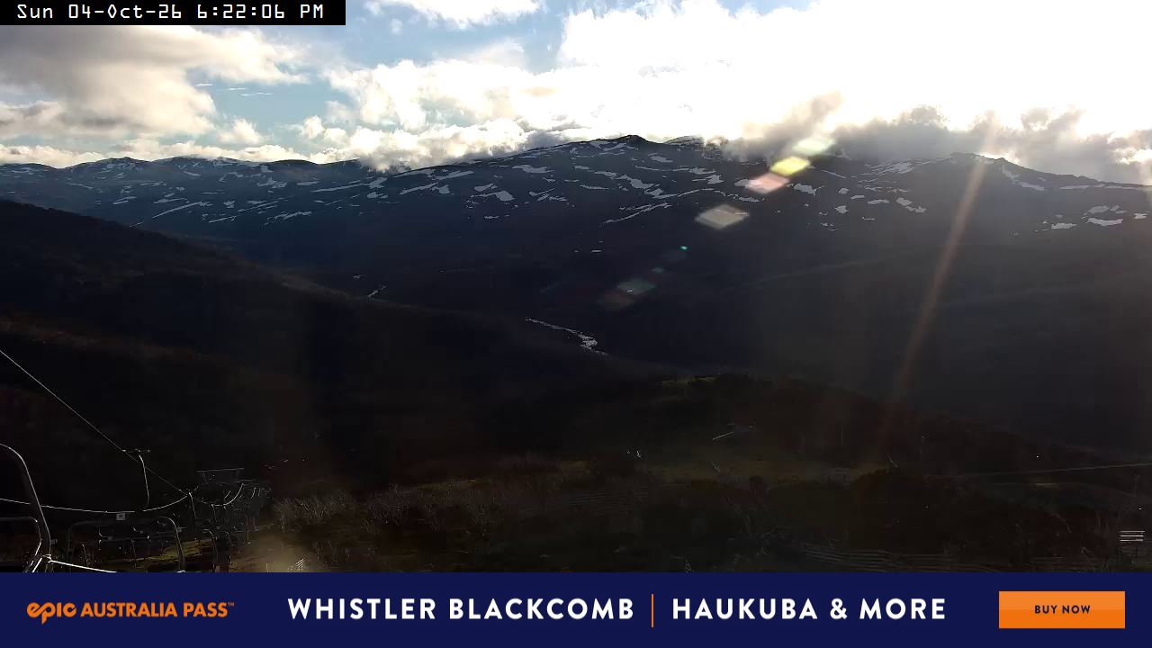 Perisher Top of Freedom snow cam captured at 4 October 2026 at 6:23 pm AEDT