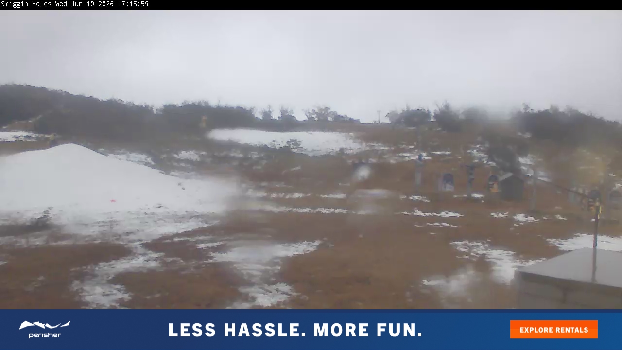 Perisher Smiggin Holes snow cam captured at 10 June 2026 at 6:02 pm AEST
