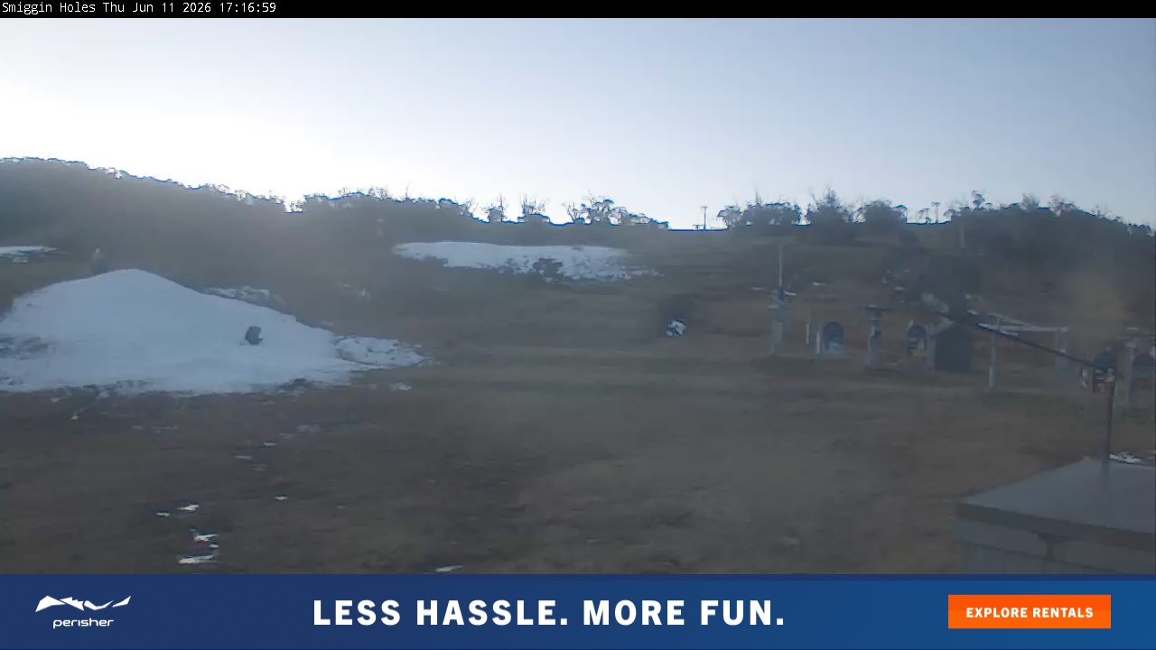 Perisher Smiggin Holes snow cam captured at 11 June 2026 at 5:20 pm AEST