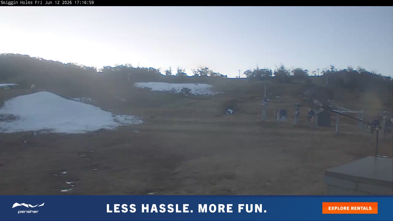 Perisher Smiggin Holes snow cam captured at 12 June 2026 at 5:20 pm AEST