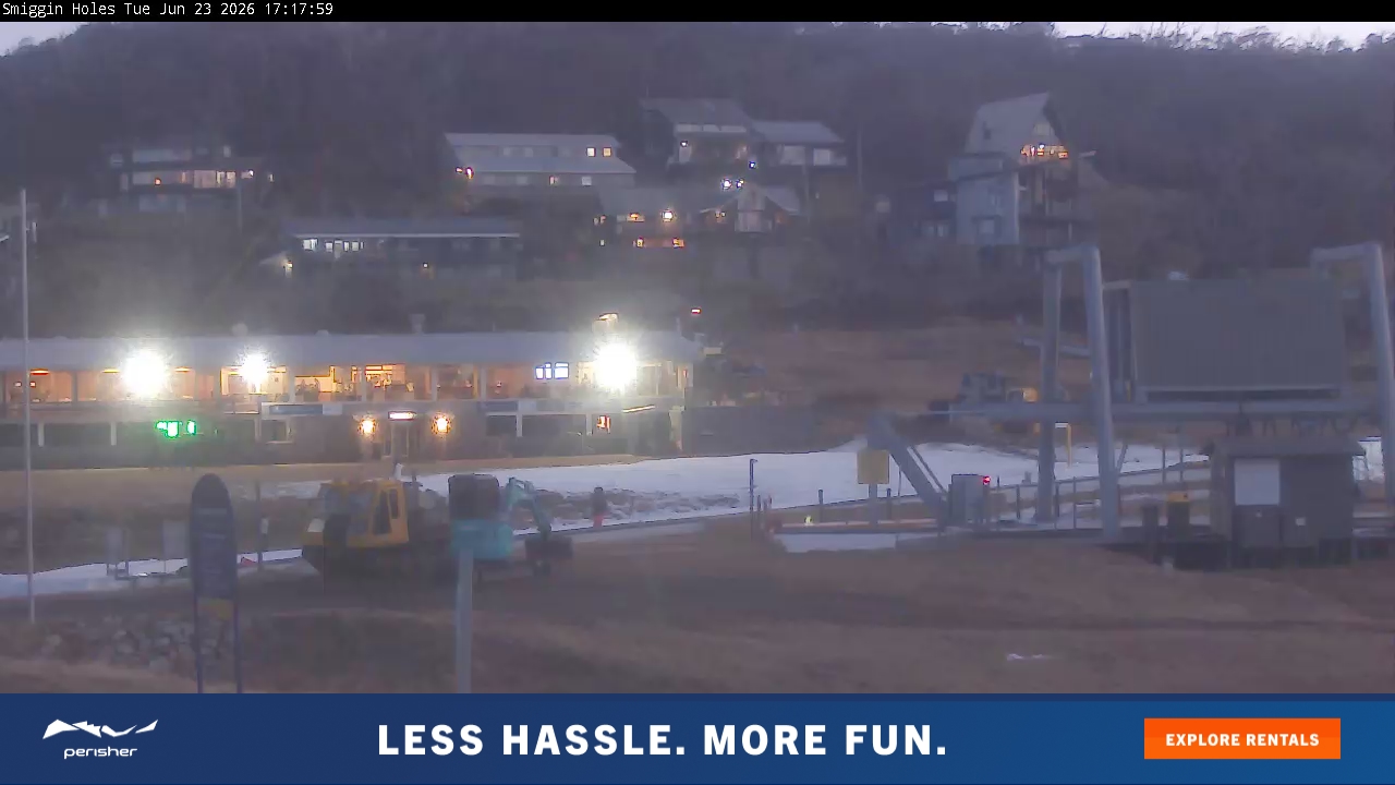 Perisher Smiggin Holes snow cam captured at 23 June 2026 at 5:22 pm AEST