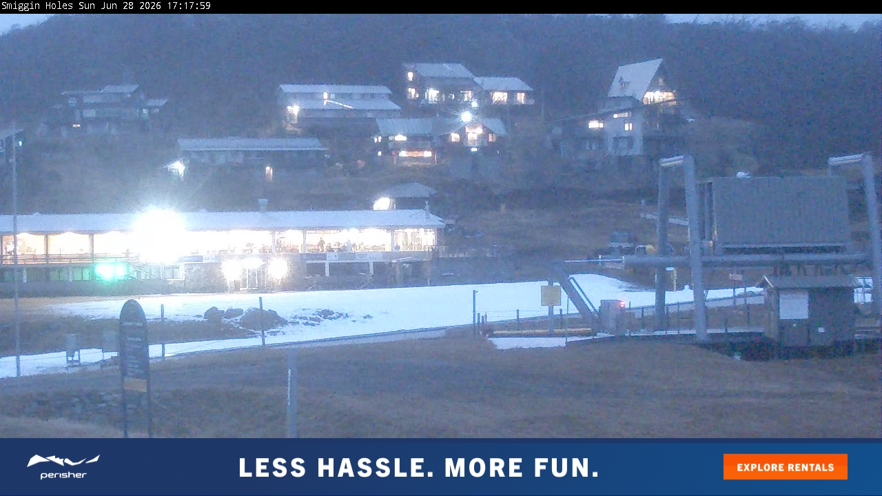 Perisher Smiggin Holes snow cam captured at 28 June 2026 at 5:19 pm AEST