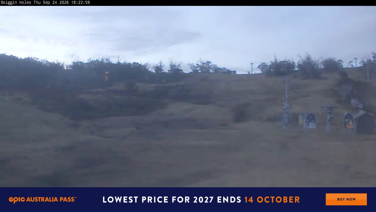 Perisher Smiggin Holes snow cam captured at 24 September 2026 at 6:30 pm AEST