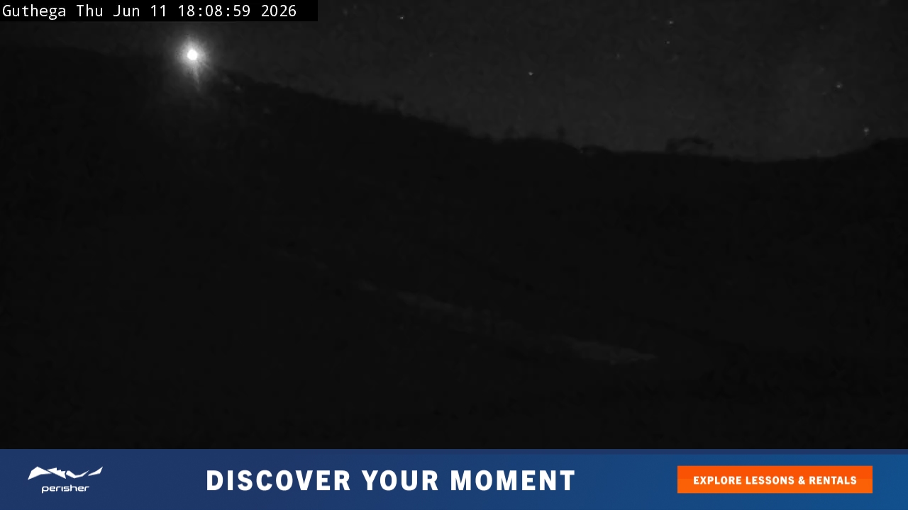 Perisher Guthega snow cam captured at 11 June 2026 at 6:14 pm AEST