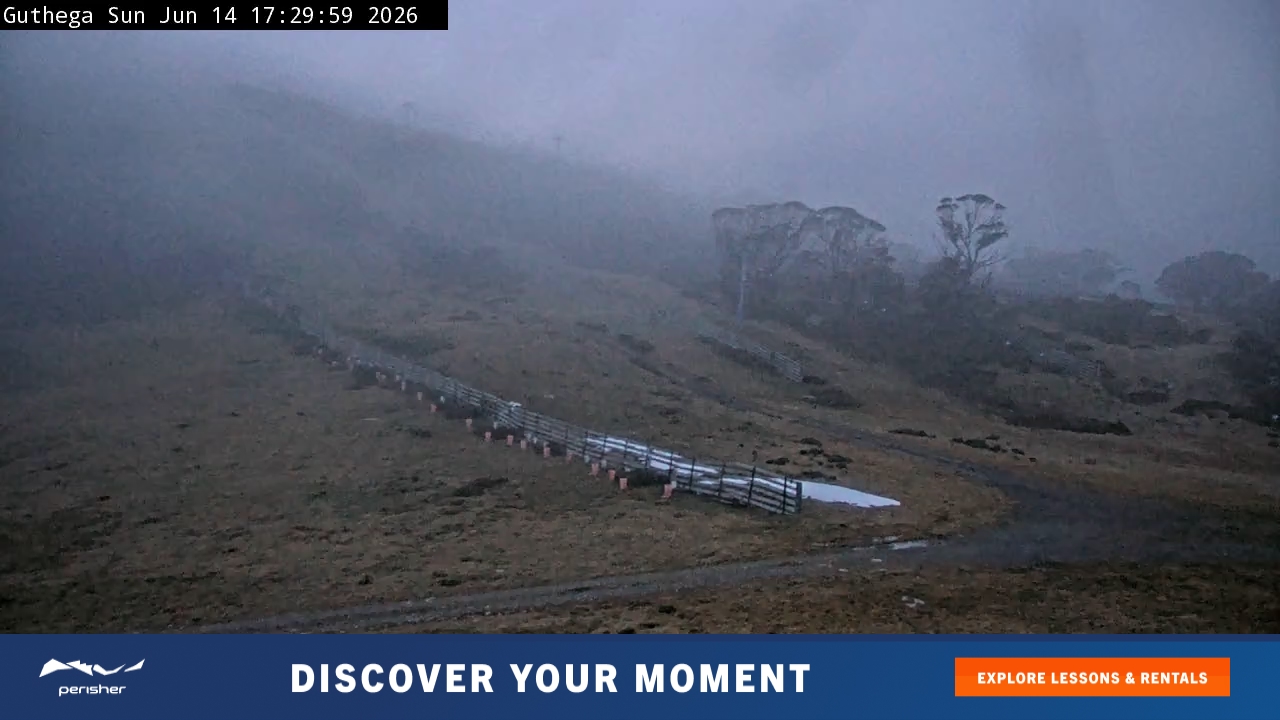 Perisher Guthega snow cam captured at 14 June 2026 at 5:32 pm AEST