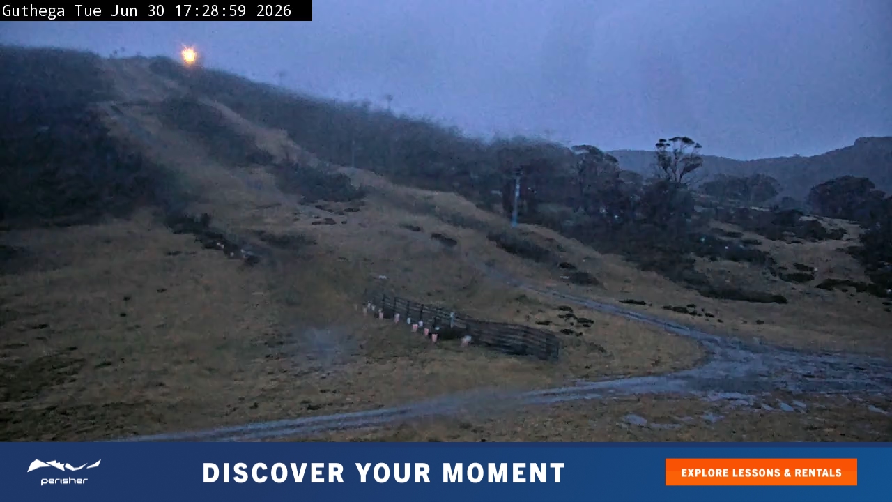 Perisher Guthega snow cam captured at 30 June 2026 at 5:29 pm AEST