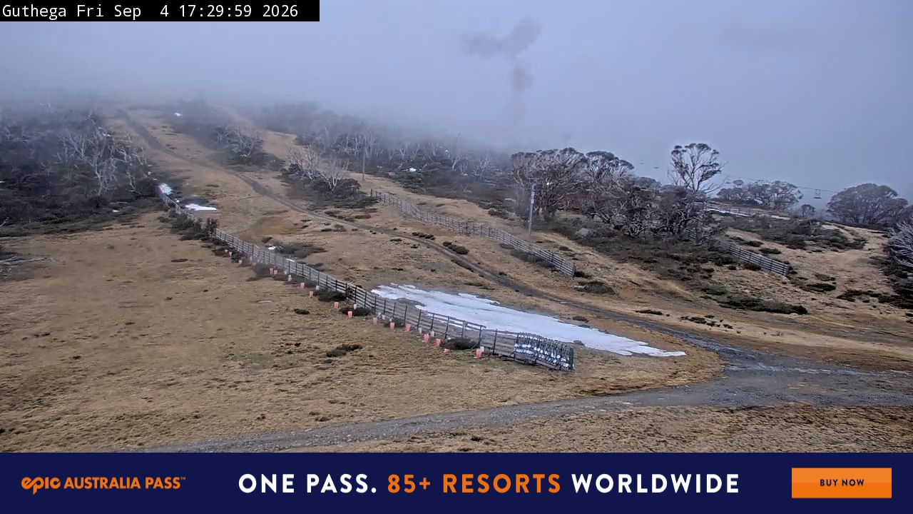 Perisher Guthega snow cam captured at 4 September 2026 at 5:30 pm AEST