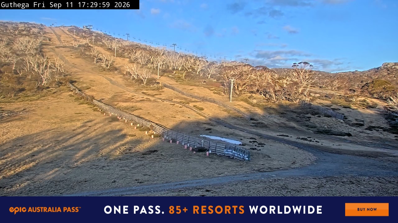 Perisher Guthega snow cam captured at 11 September 2026 at 5:36 pm AEST