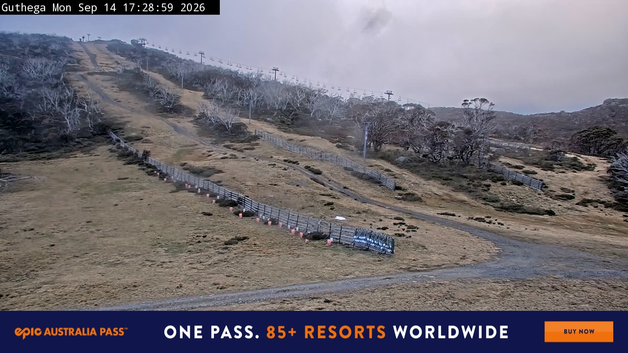 Perisher Guthega snow cam captured at 14 September 2026 at 5:30 pm AEST