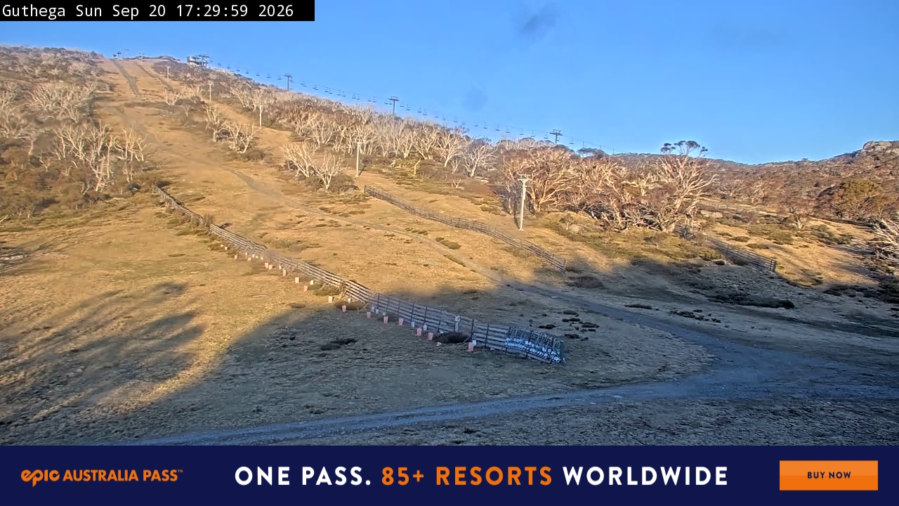 Perisher Guthega snow cam captured at 20 September 2026 at 5:30 pm AEST
